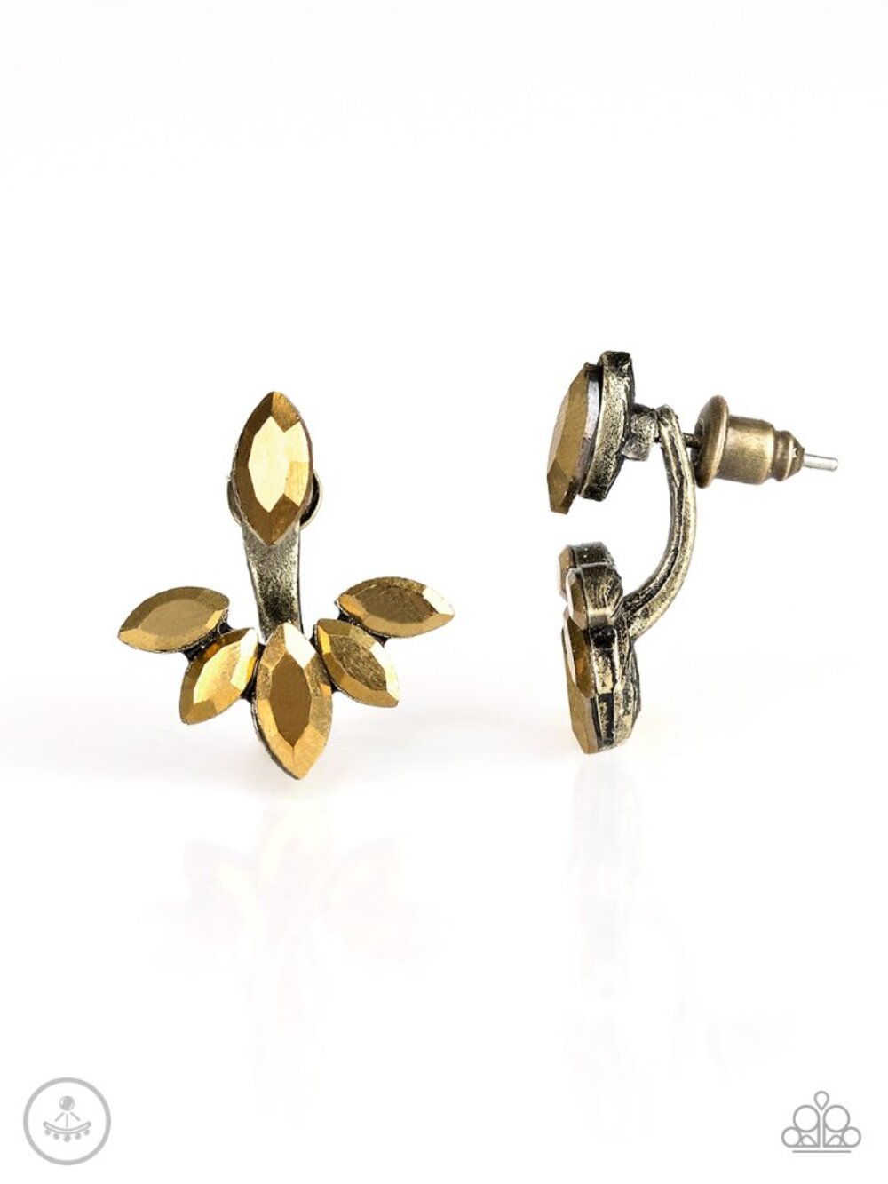 Paparazzi Aurum and Brass Jacket Earrings (EP059)